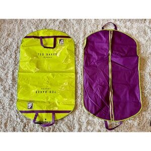 TED BAKER LONDON Garment Bags • Neon Green & Purple • Bundle of 2